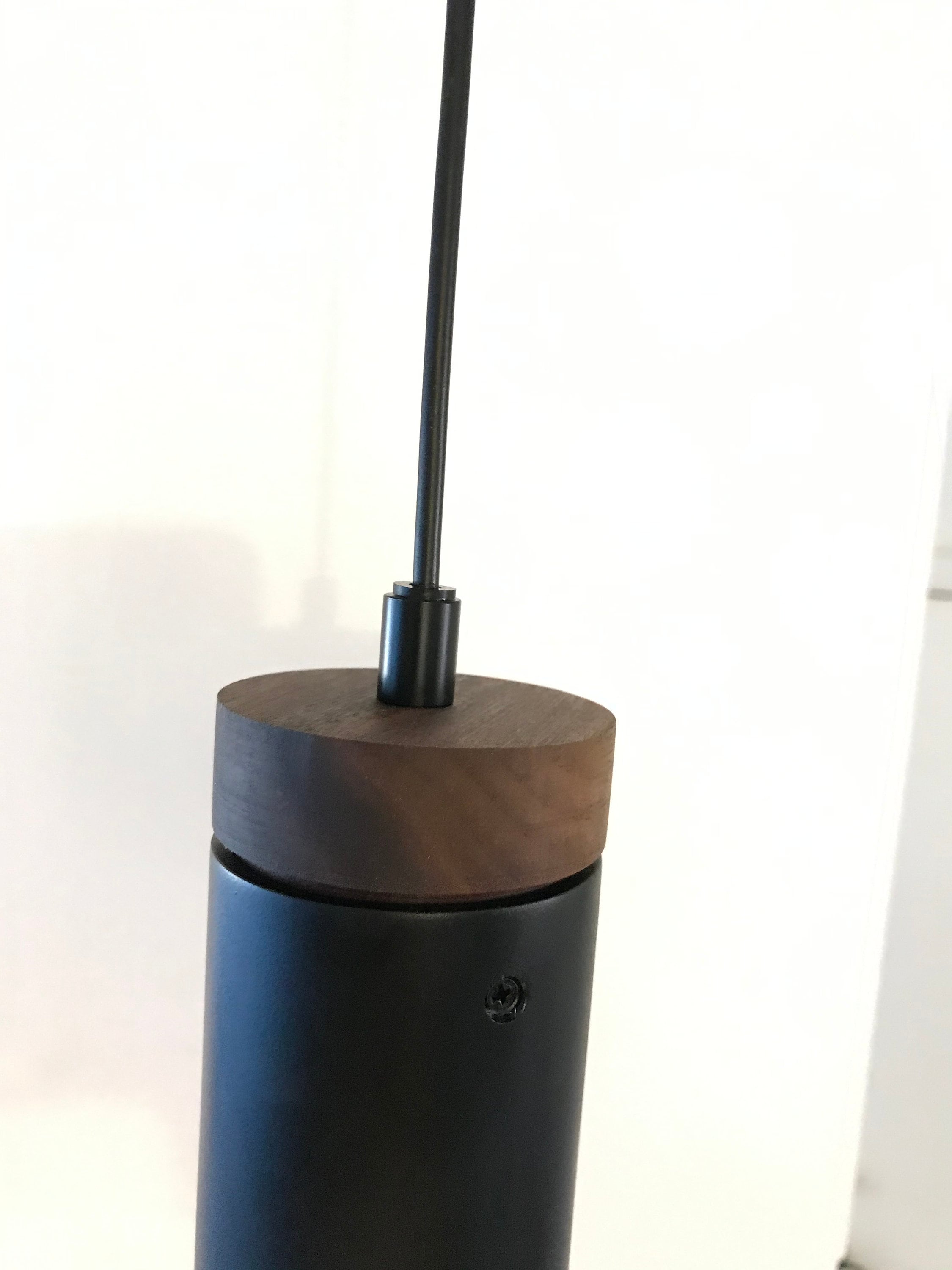 Modern Track light Black with Walnut