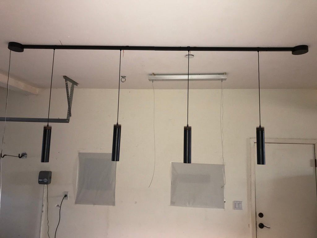 Modern Track light Black with Walnut