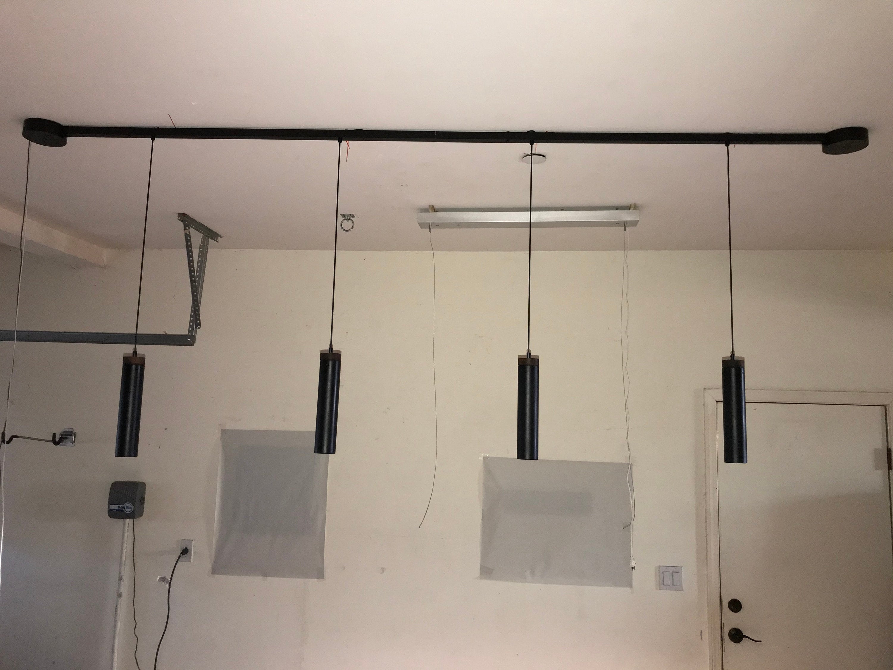 Modern Track light Black with Walnut