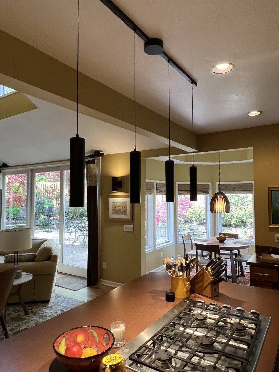 Modern Track light Black with Walnut