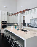 84-inch Linear Suspension Chandelier: Dark Walnut & Aluminum Pendant Light
