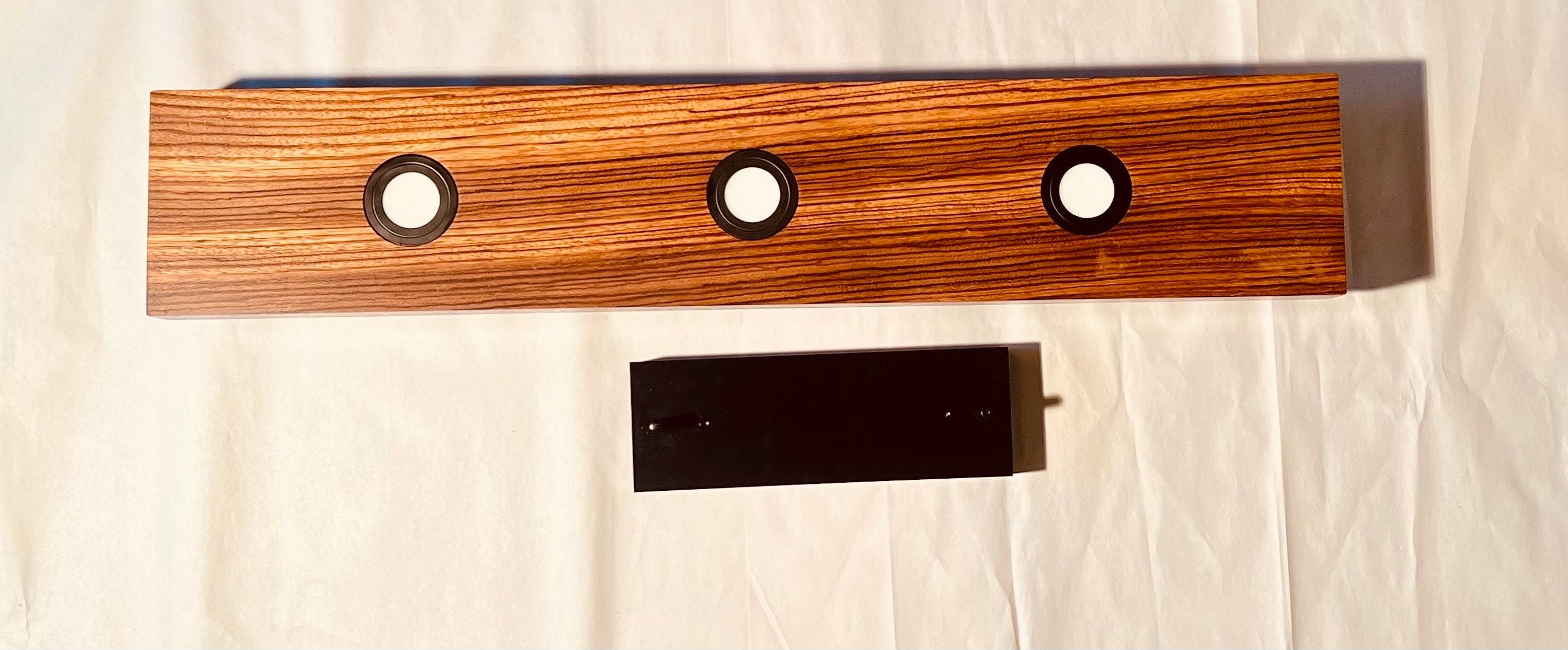 Zebrawood Linear Pendant Chandelier: Dark Patina Modern Suspension Light