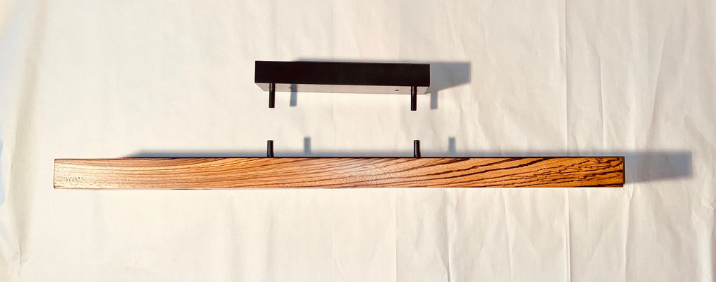Zebrawood Linear Pendant Chandelier: Dark Patina Modern Suspension Light