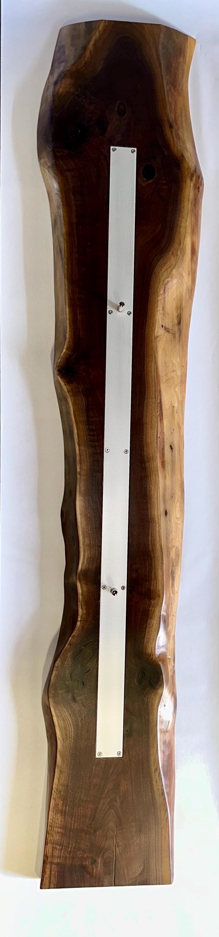 CIX LIVE EDGE linear pendant chandelier in black walnut and brushed aluminum