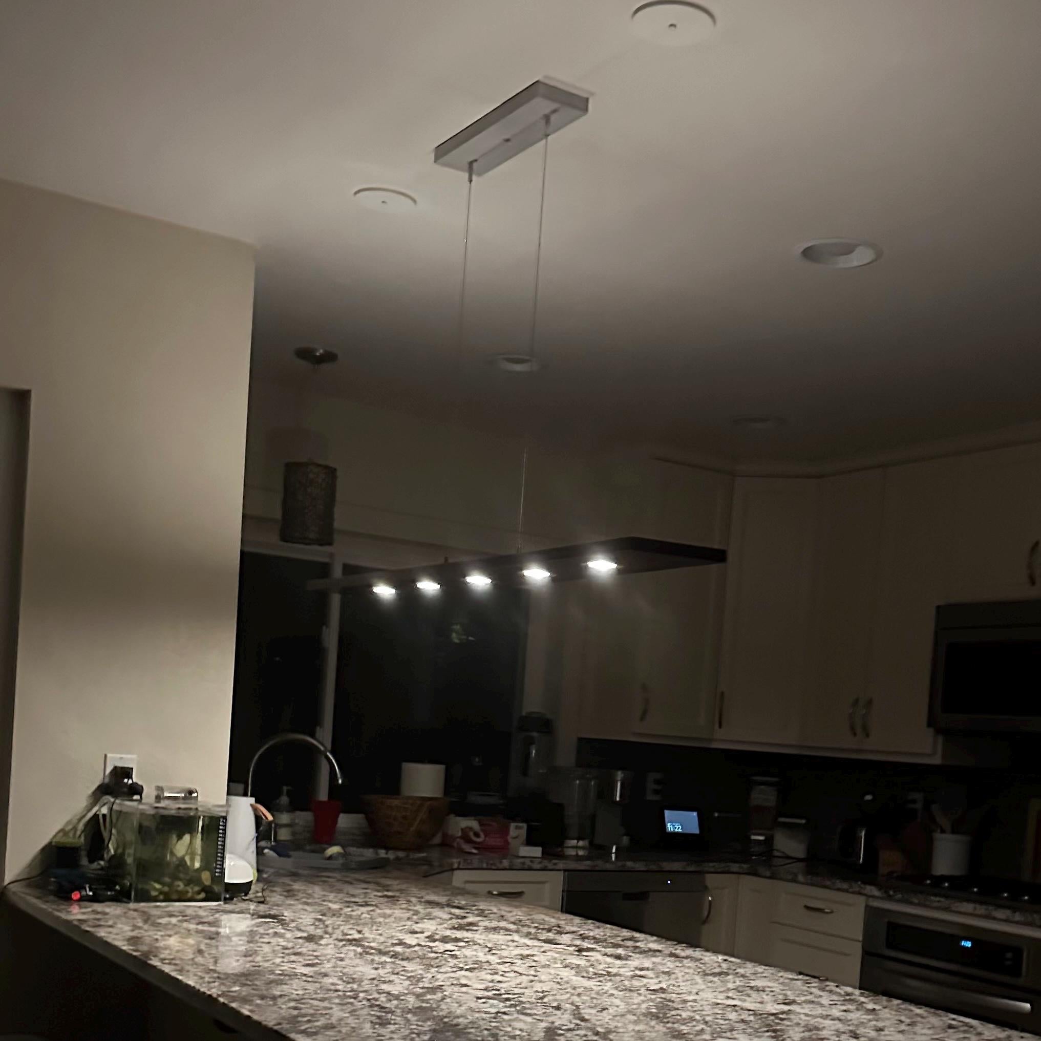48 Inch Linear Chandelier: Dark Walnut & Brushed Aluminum Suspension Light