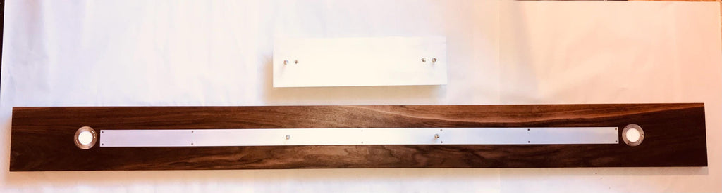 55 inch Dark Walnut Linear Suspension Chandelier: Brushed Aluminum Modern Light