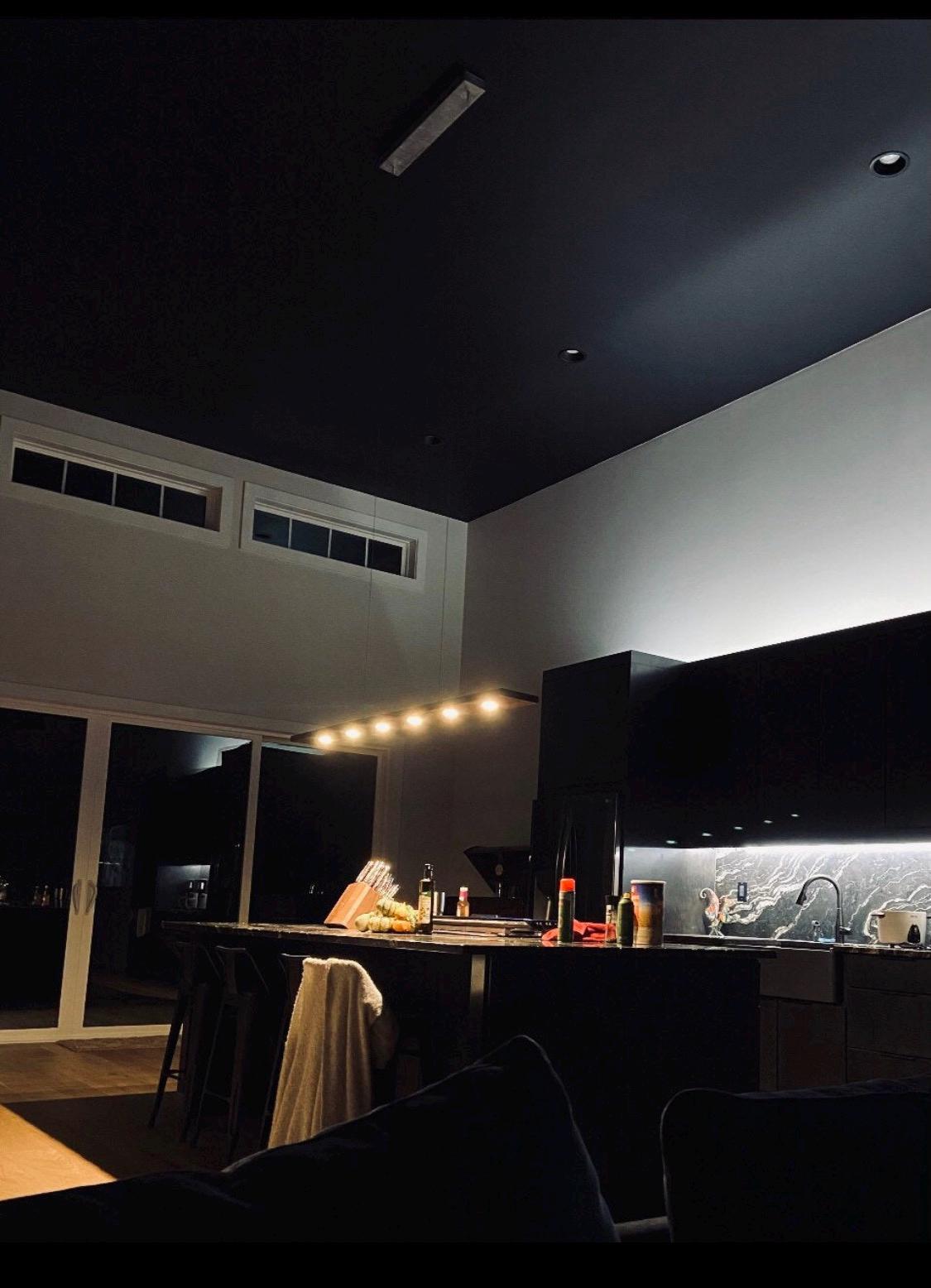 48 Inch Linear Chandelier: Dark Walnut & Brushed Aluminum Suspension Light